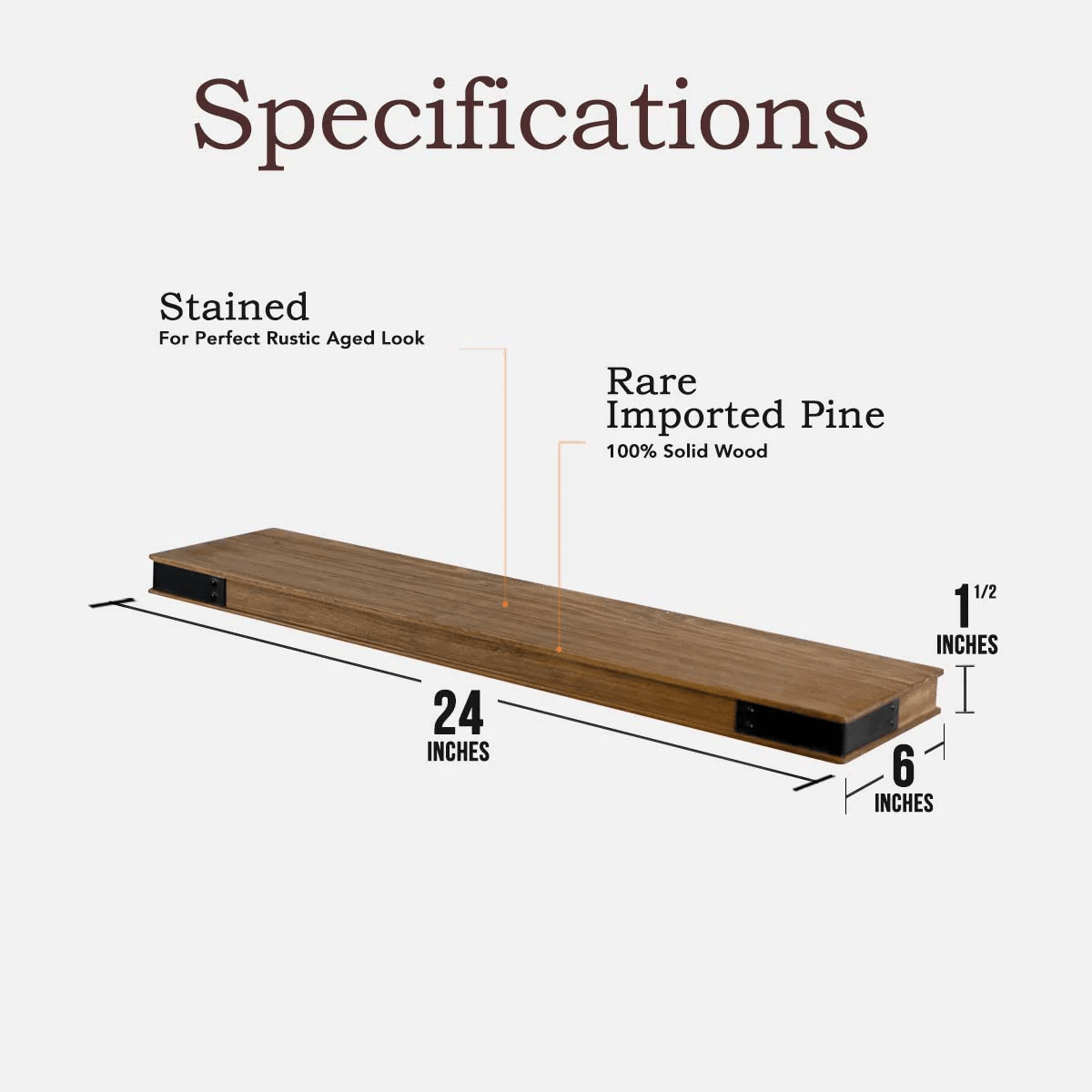 The Johnny - (Light Walnut) Floating Shelves