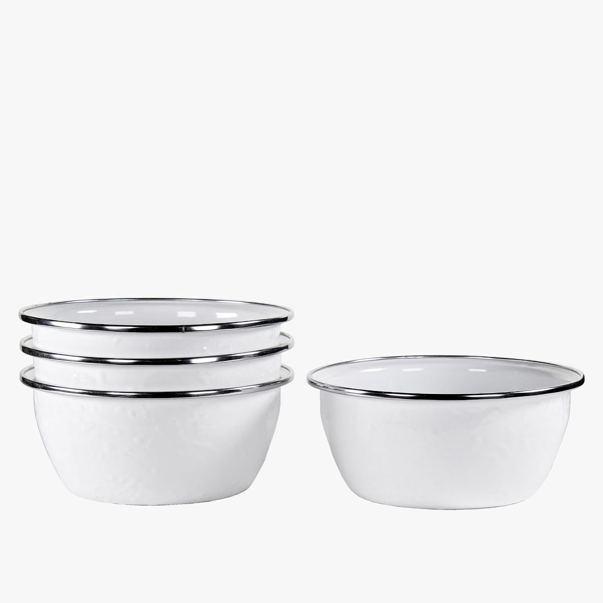 Solid Enamel Prep Bowls Set of 4