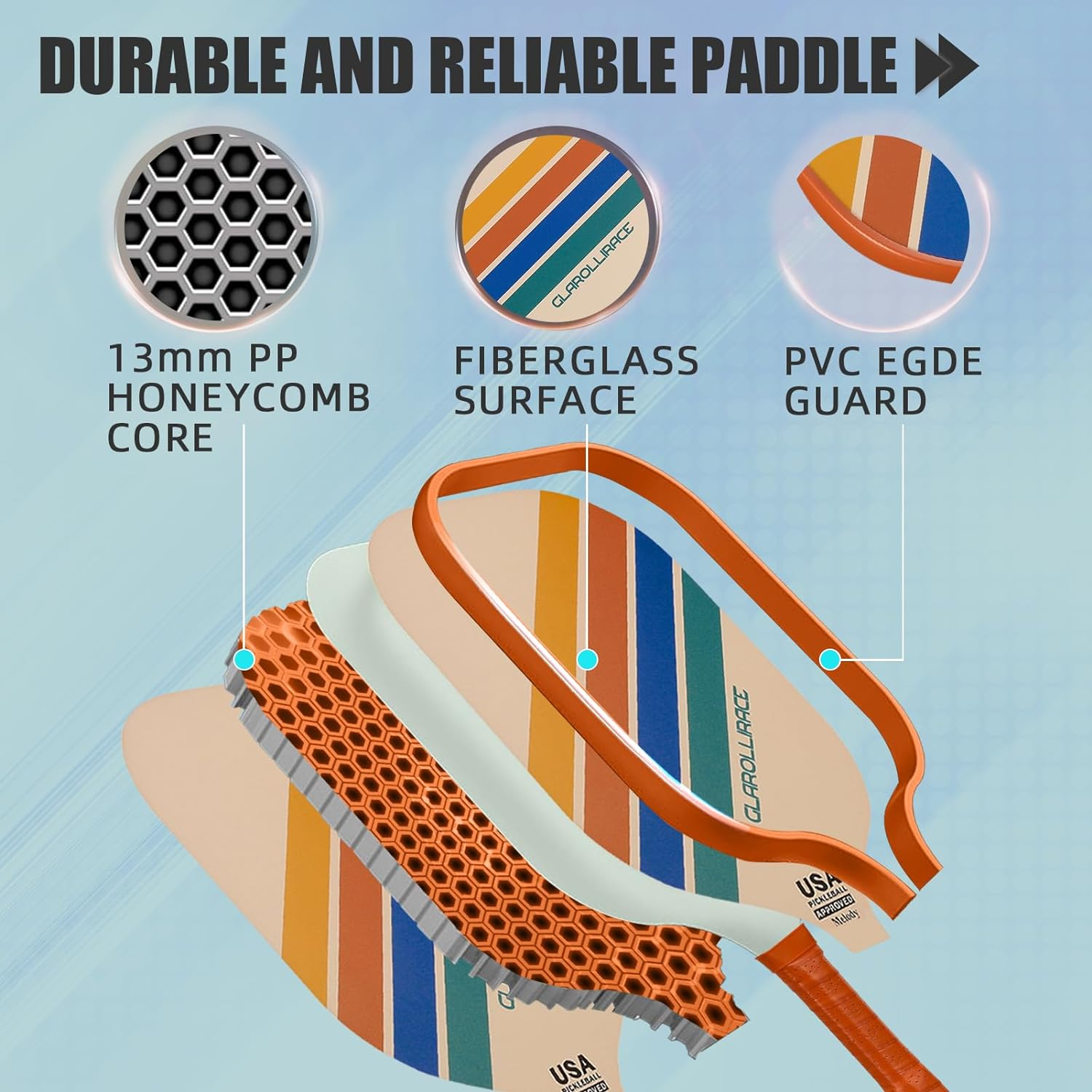 Single Pickleball Paddle (Retro)