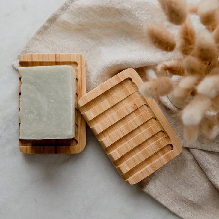 Self-Draining Bamboo Soap Dish